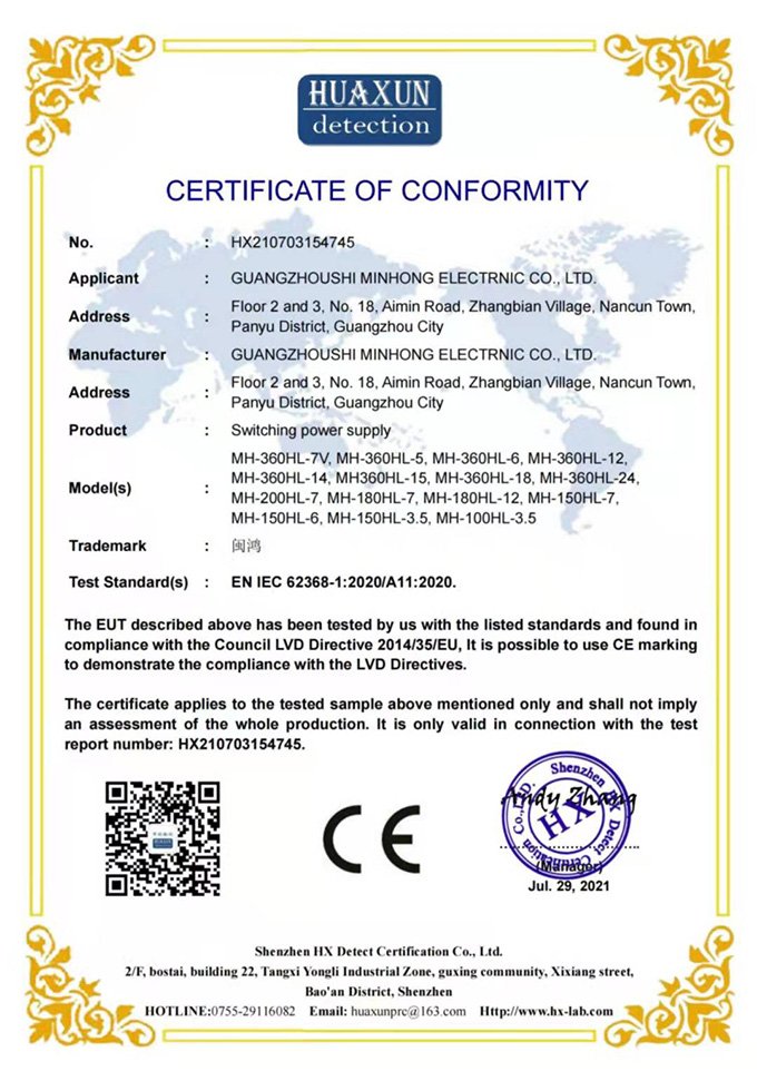 Certificate of Conformity